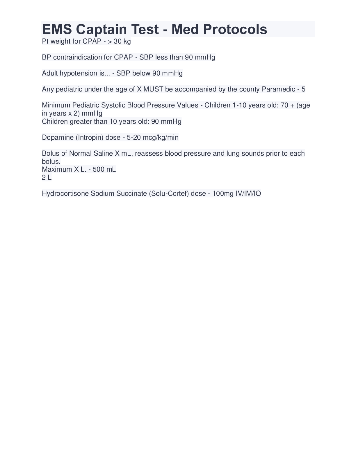 Preview image of EMS Captain Test - Med Protocols document